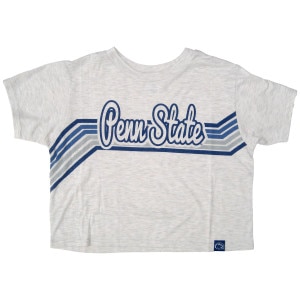 women's natural oatmeal cropped short sleeve t-shirt with script Penn State